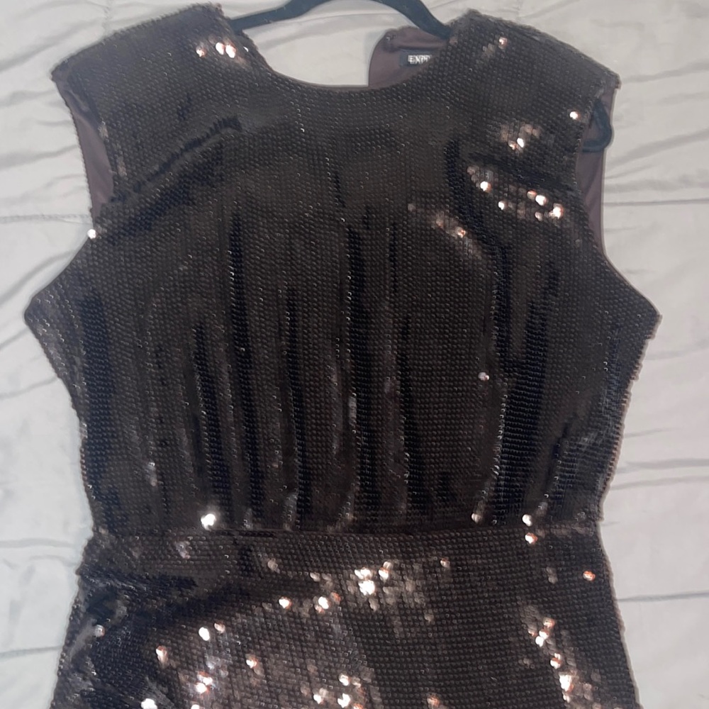 Brand new beaded brown evening dress